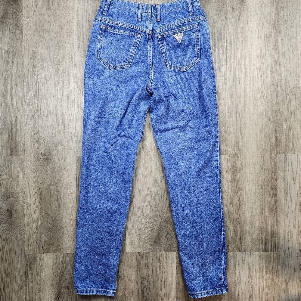 Vintage Guess High Waist Button Fly Acid Wash Jeans size 26 - Picture 3 of 8